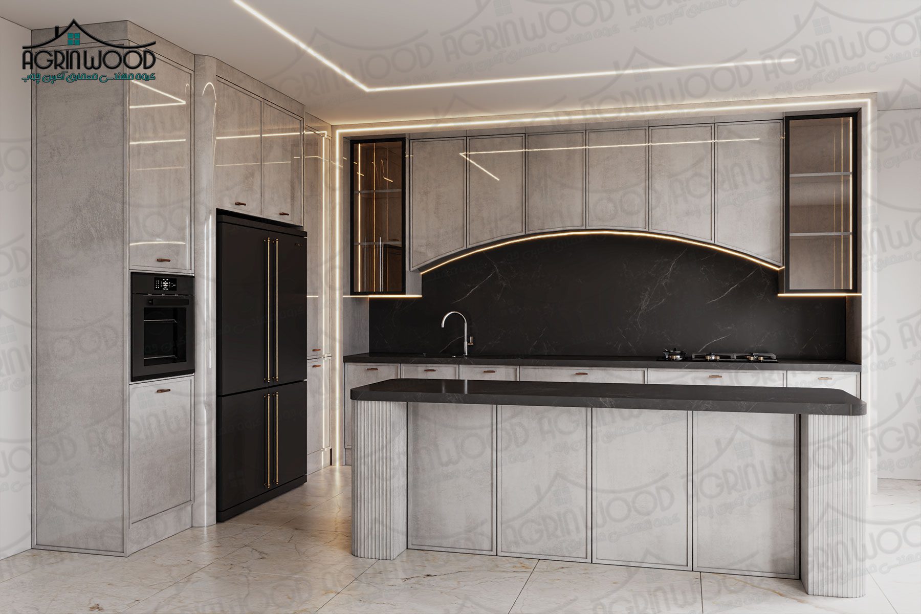 طرح خاص کابینت نئوکلاسیک