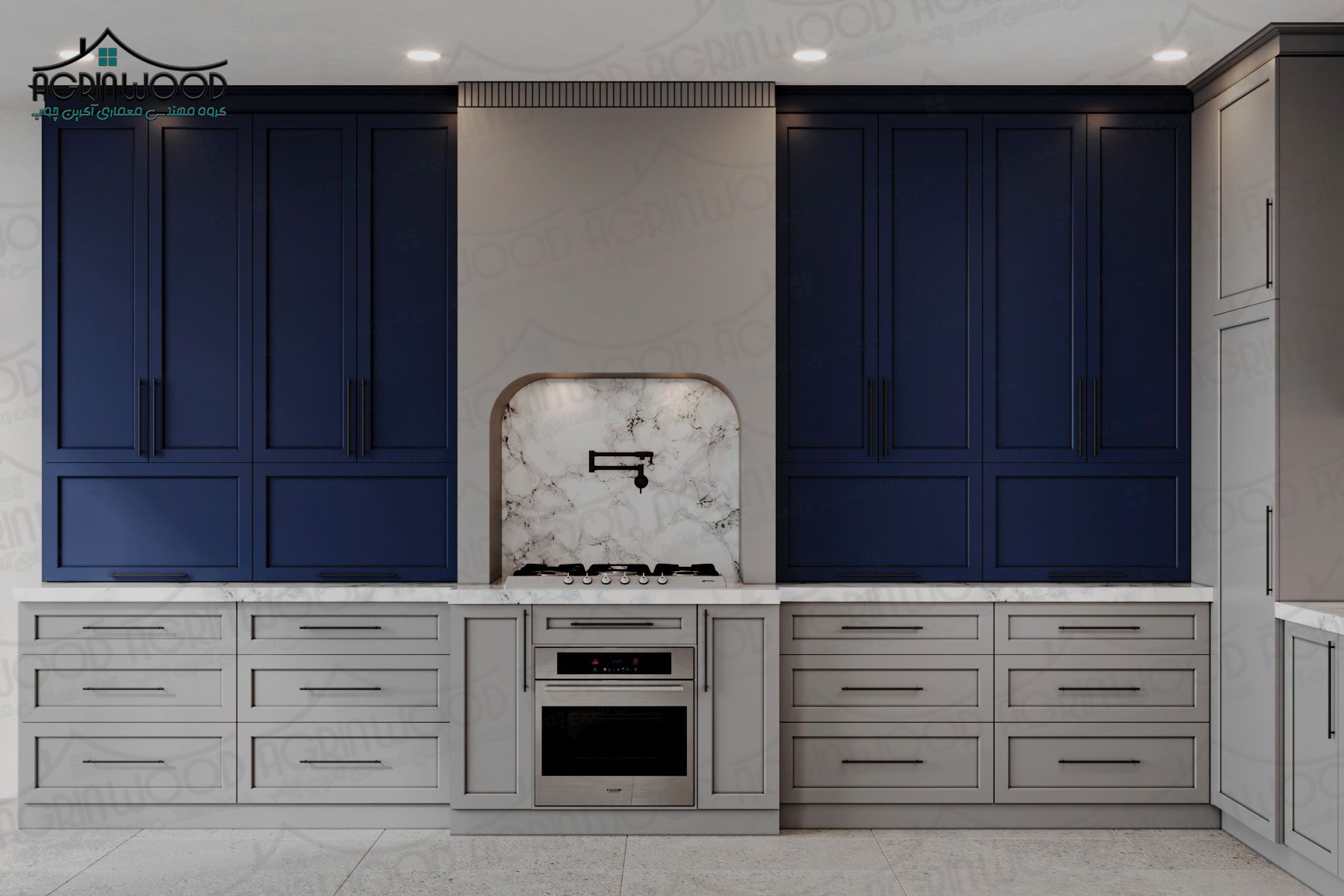 کابینت روکش وکیوم سرمه ای