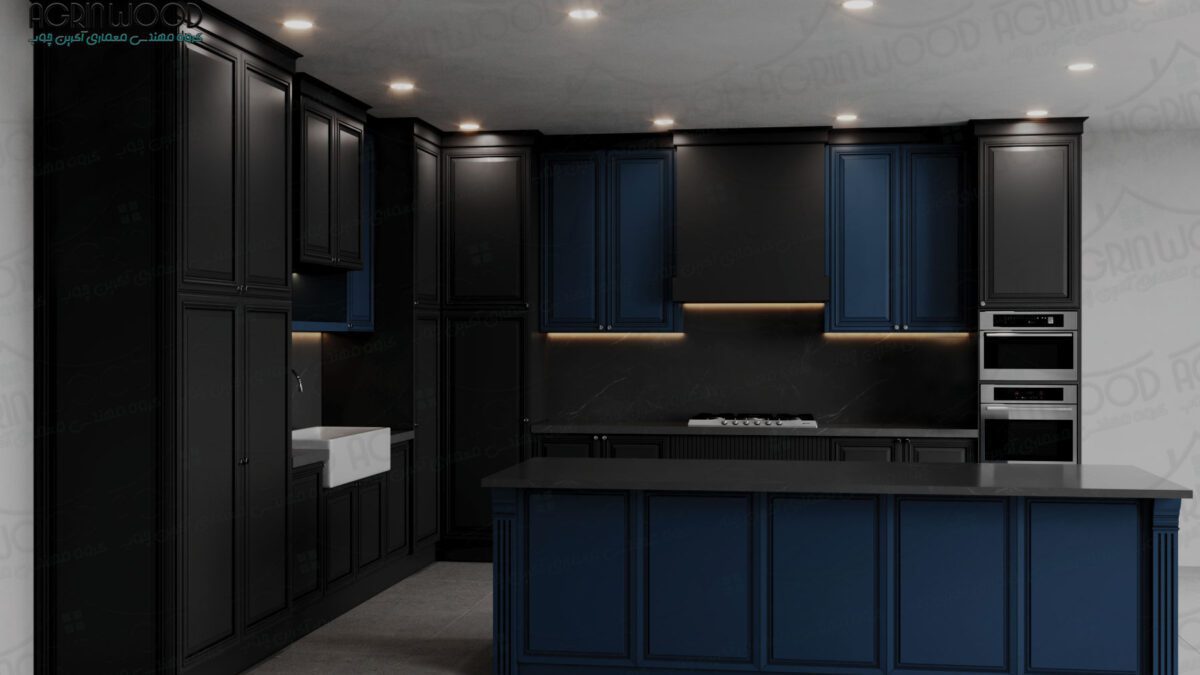 کابینت روکش وکیوم سرمه ای