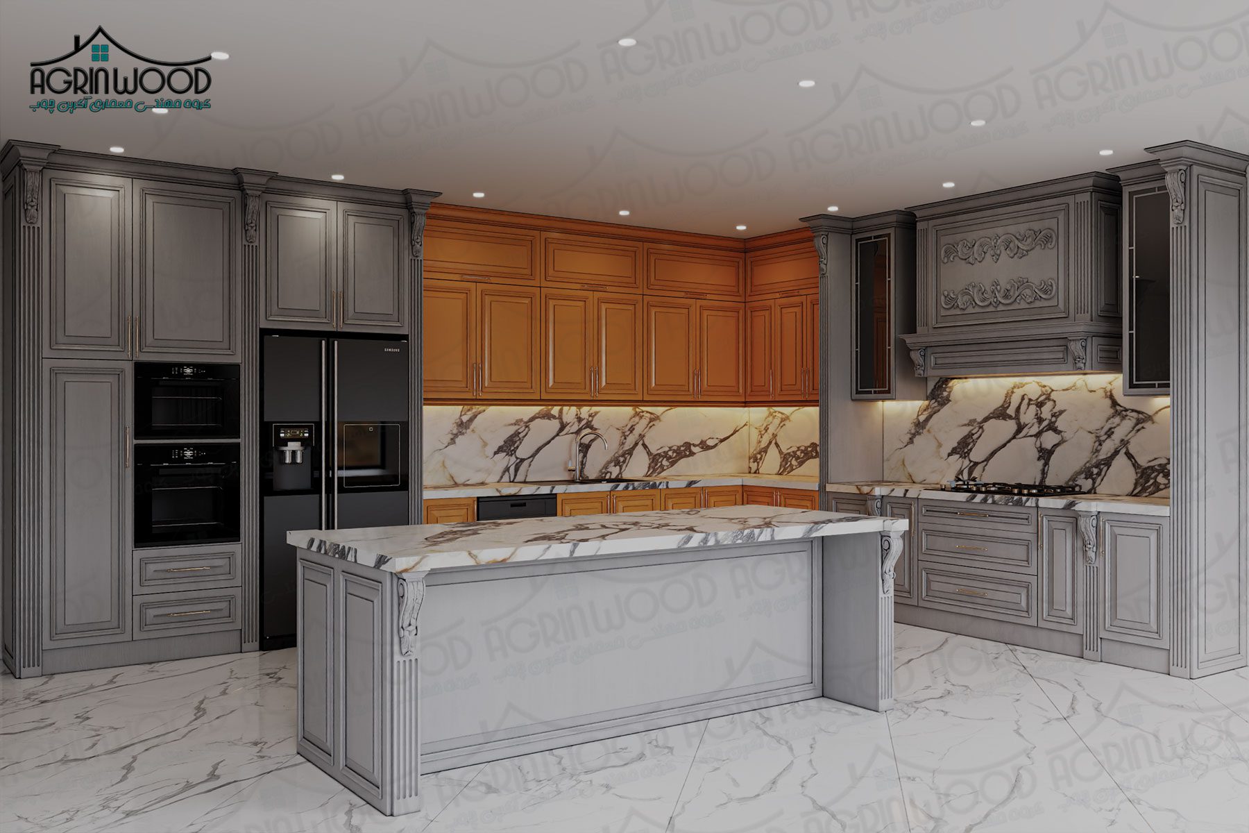 کابینت کلاسیک نارنجی