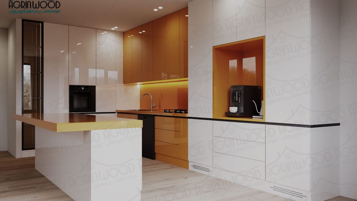 کابینت هایگلاس نارنجی