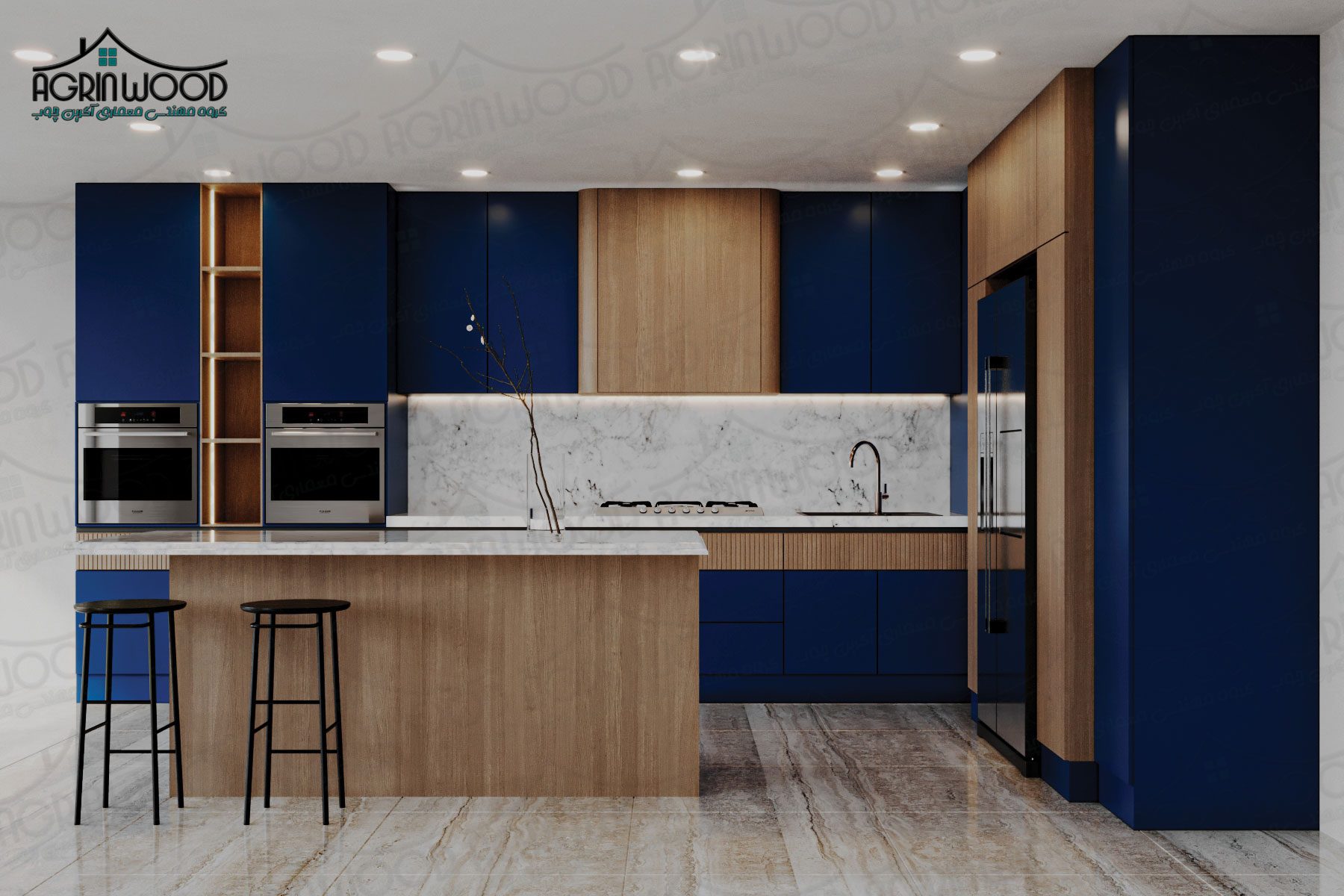 کابینت ام دی اف سرمه ای