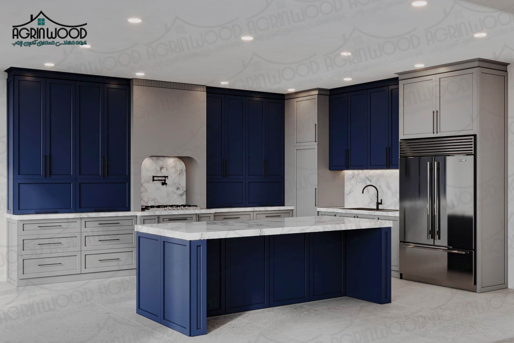 کابینت آشپزخانه سرمه ای