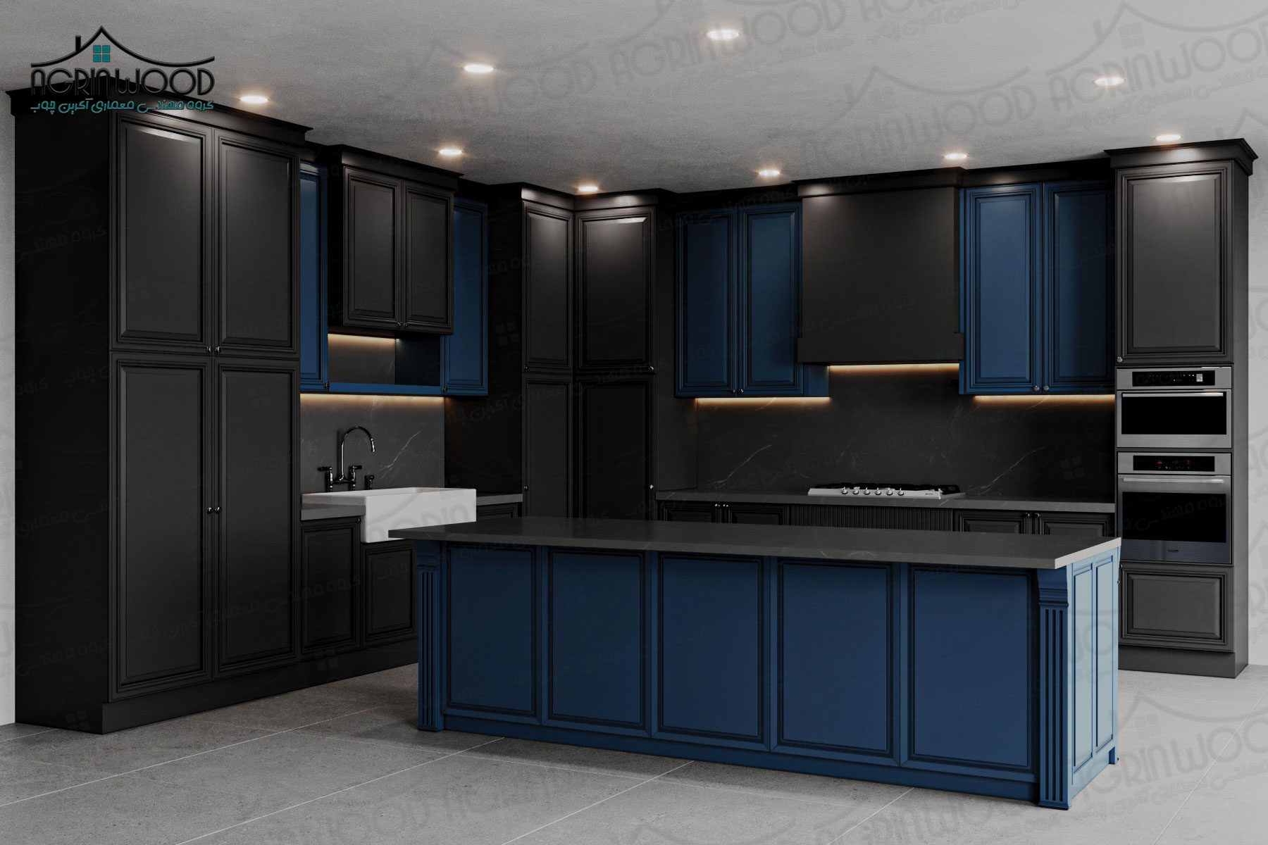 کابینت کلاسیک سرمه ای