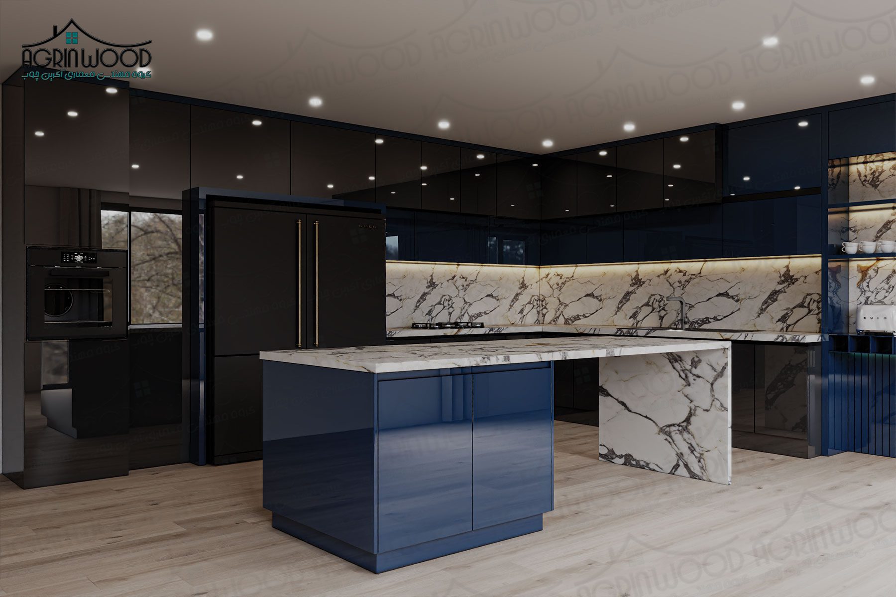 کابینت پلیگلاس سرمه ای