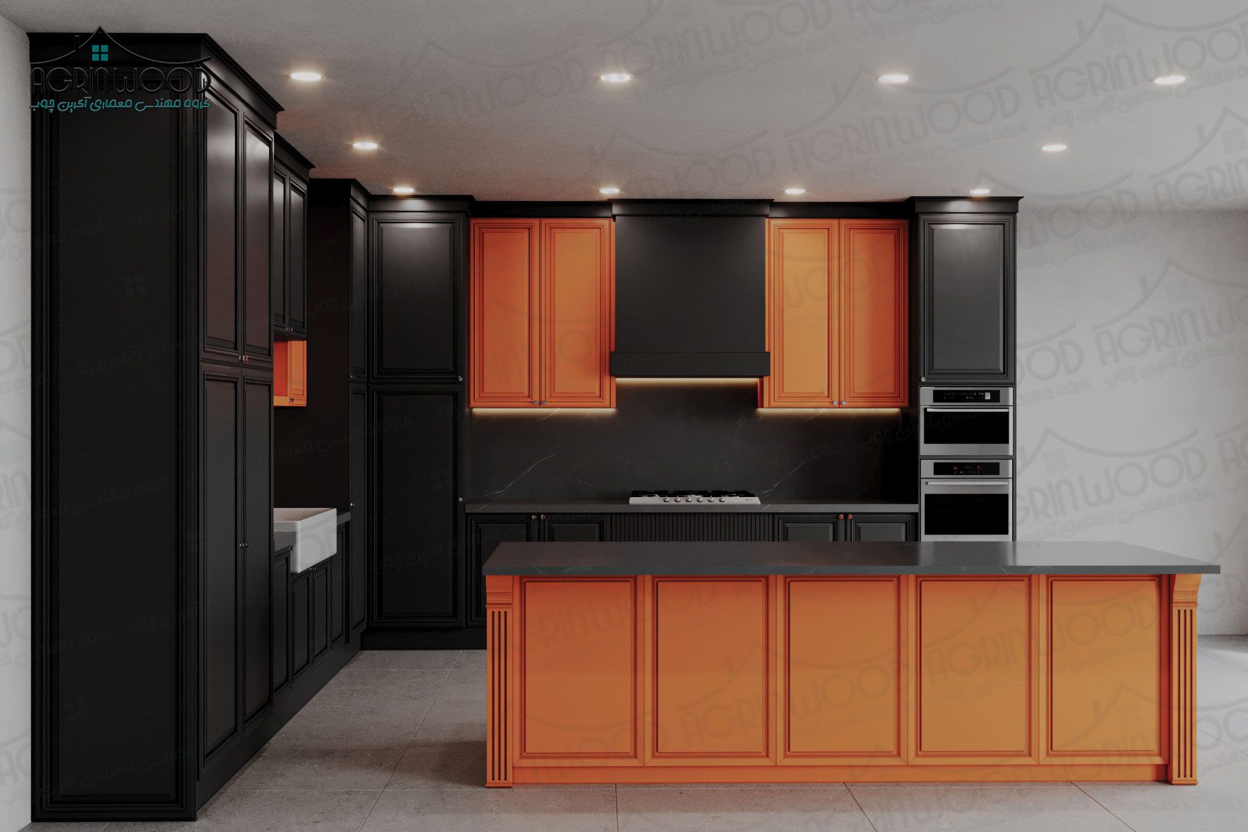 کابینت کلاسیک نارنجی