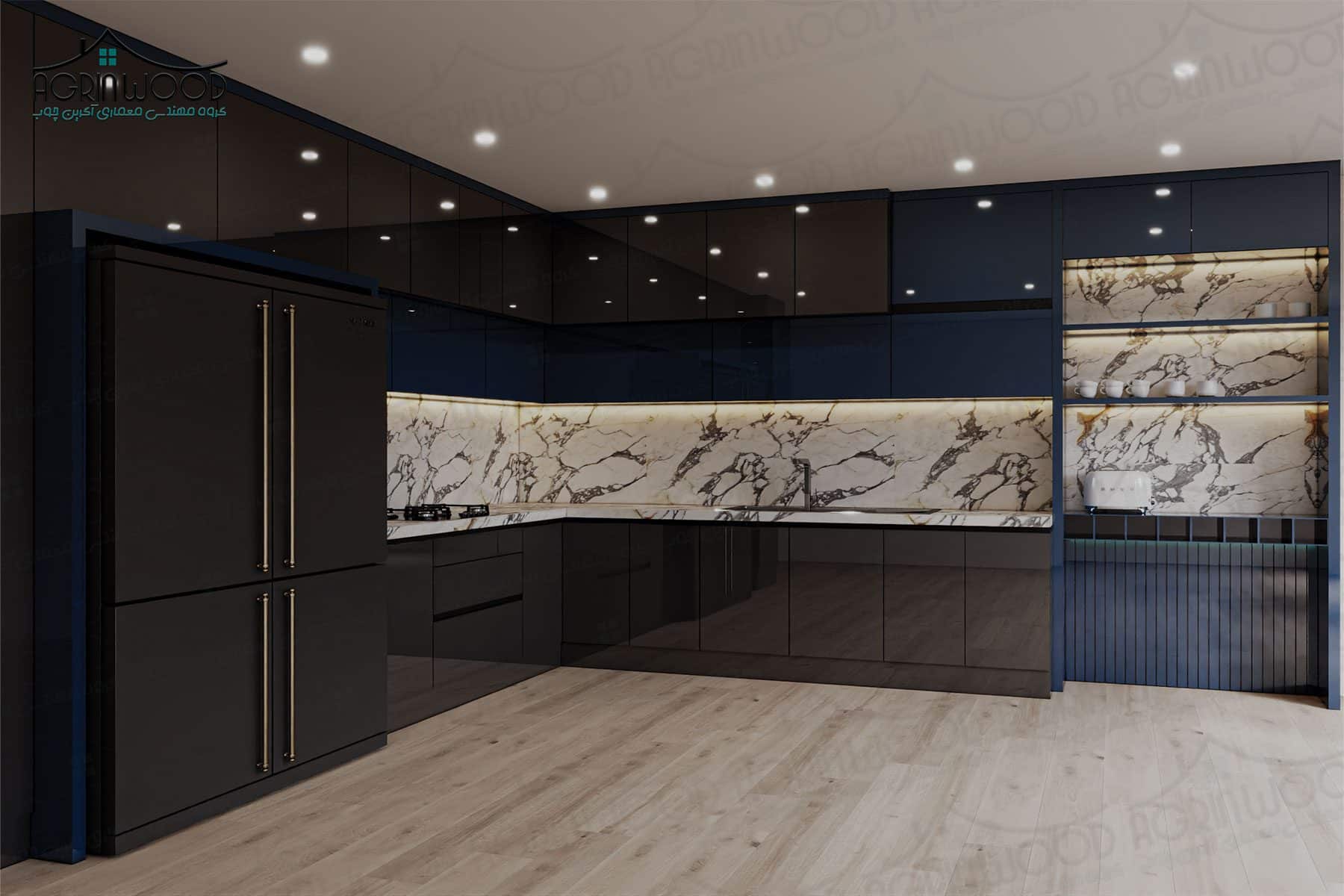 کابینت آشپزخانه سرمه ای