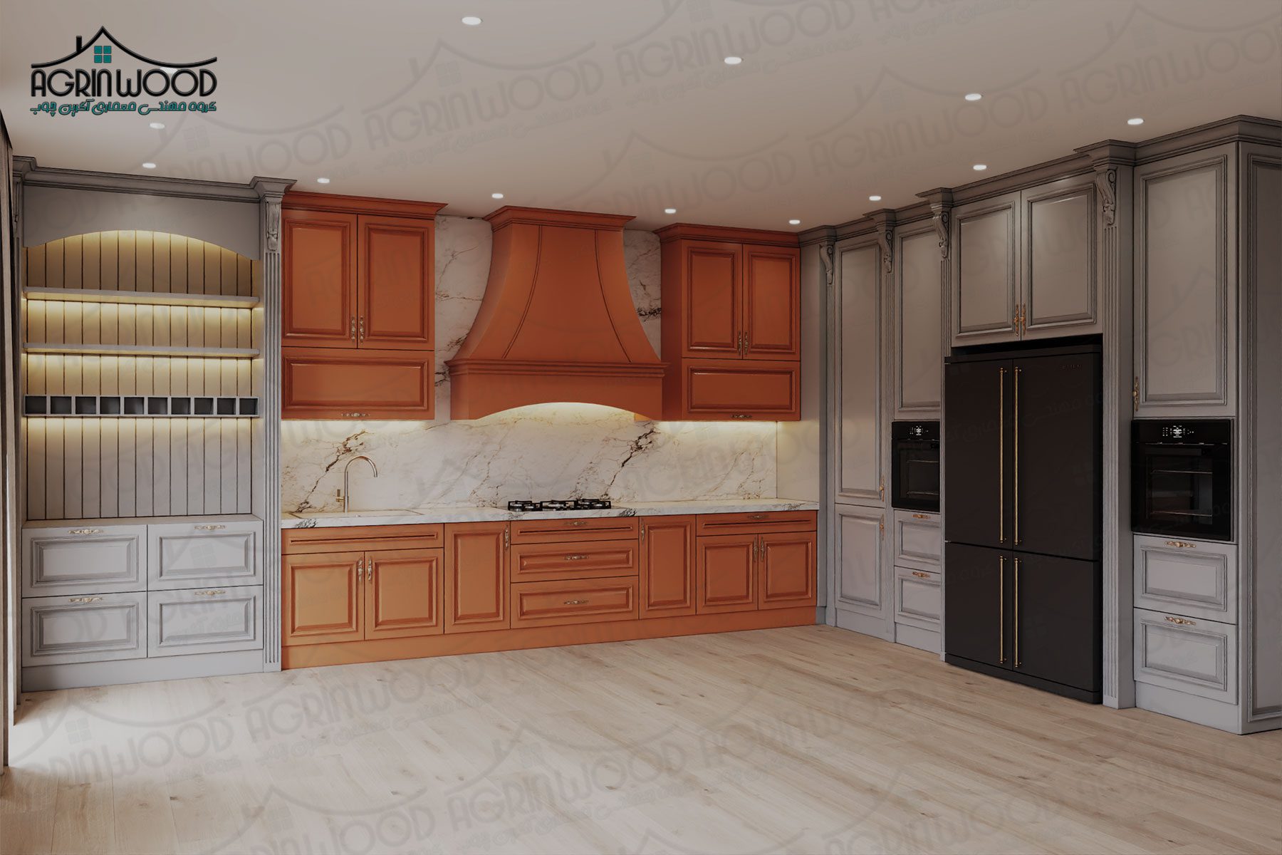 کابینت کلاسیک نارنجی