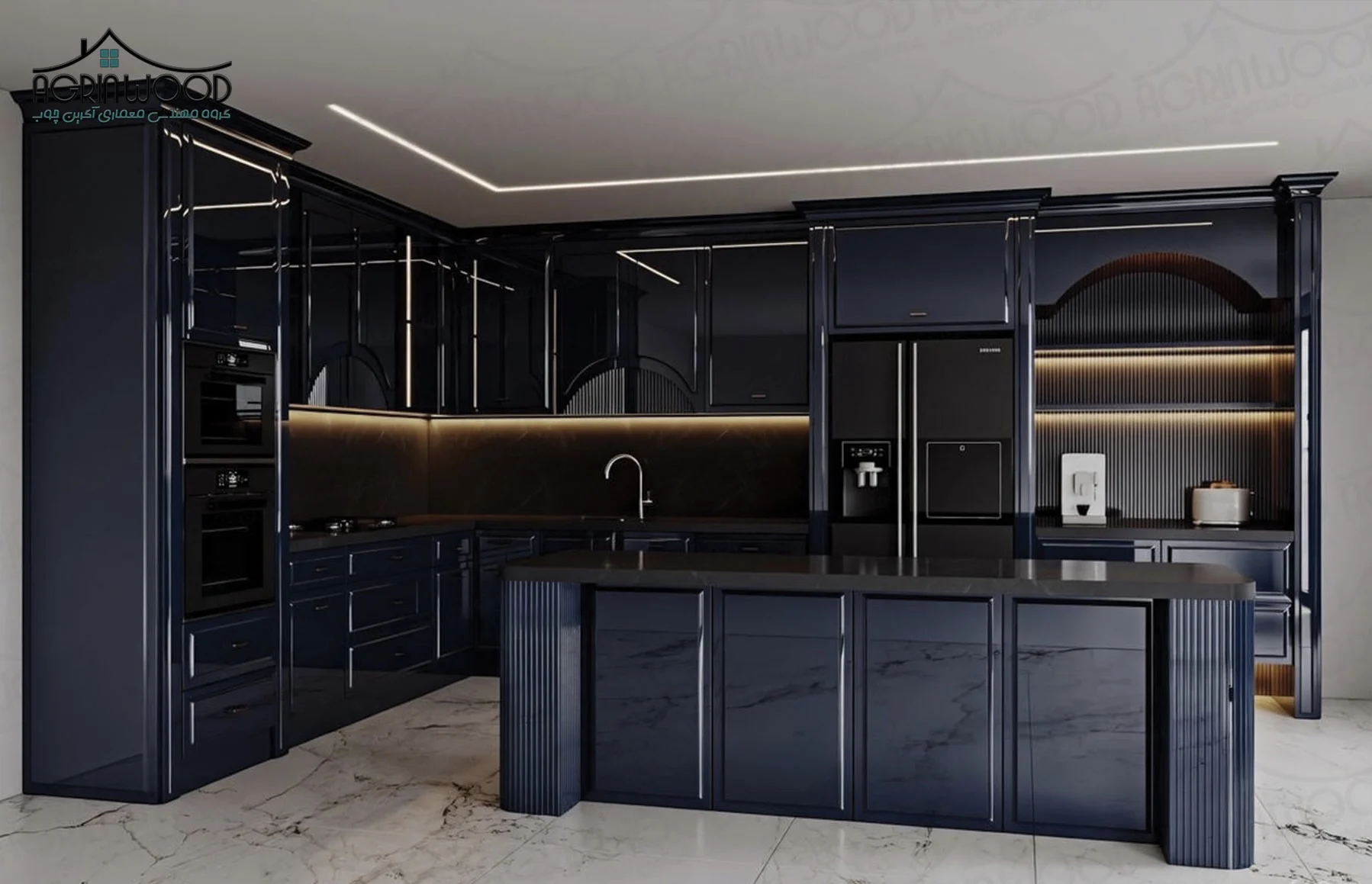 کابینت انزو سرمه ای کابینت انزو سرمه ای