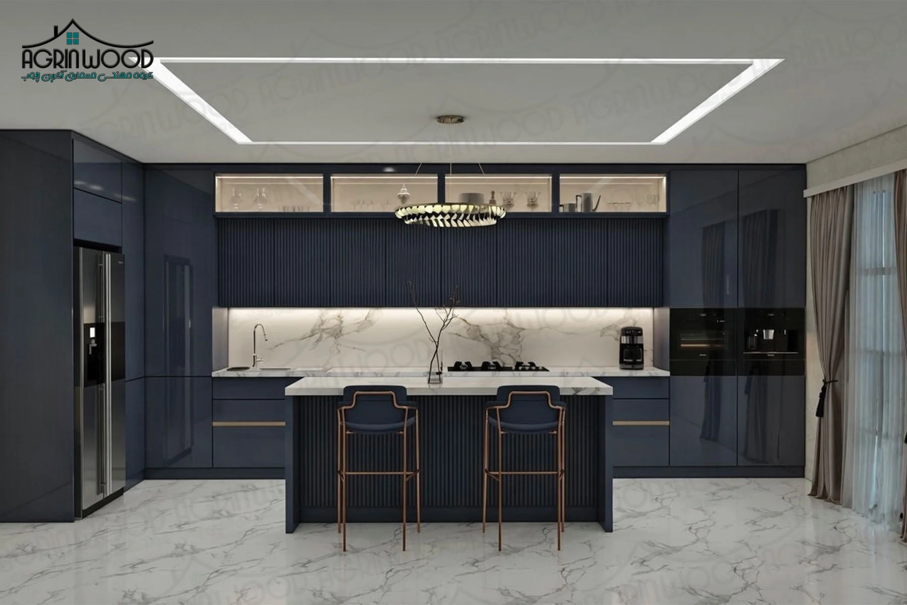 کابینت ملامینه سرمه ای