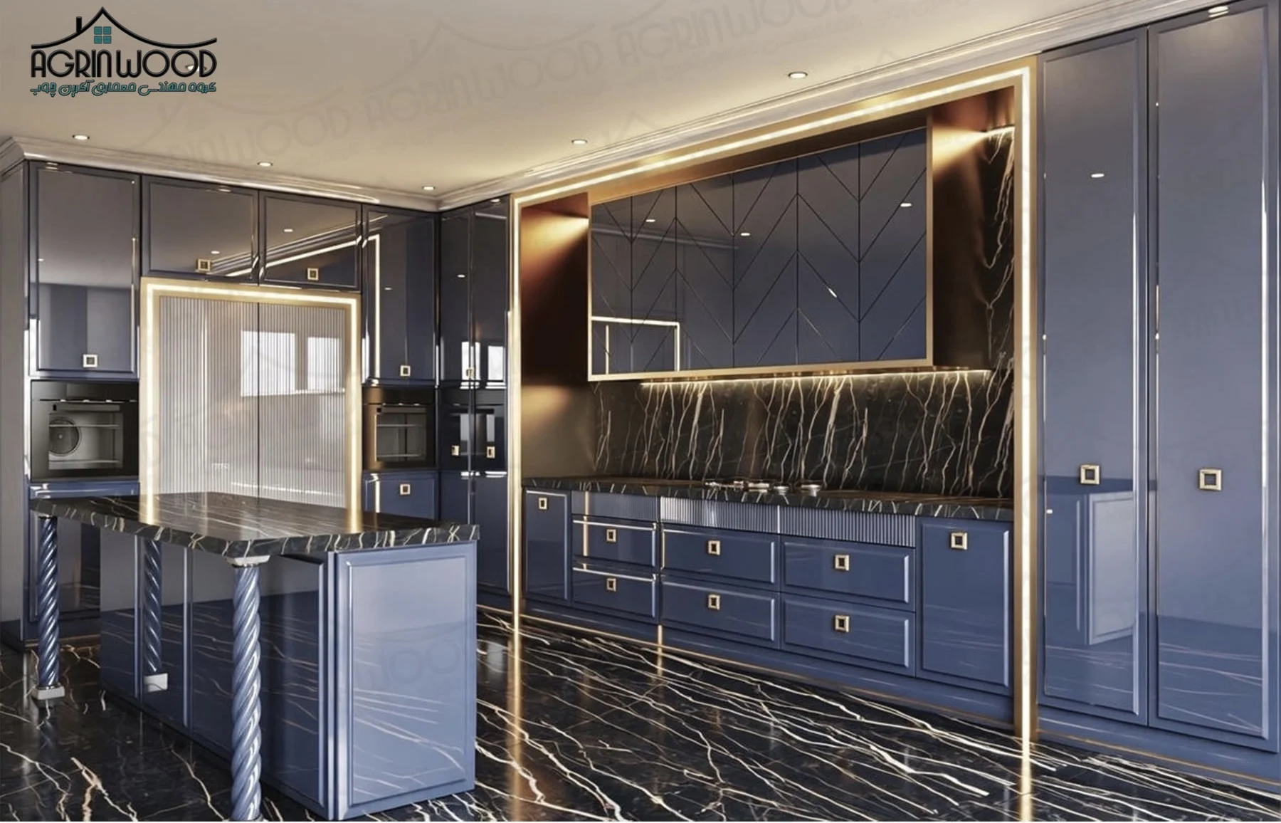 کابینت انزو سرمه ای