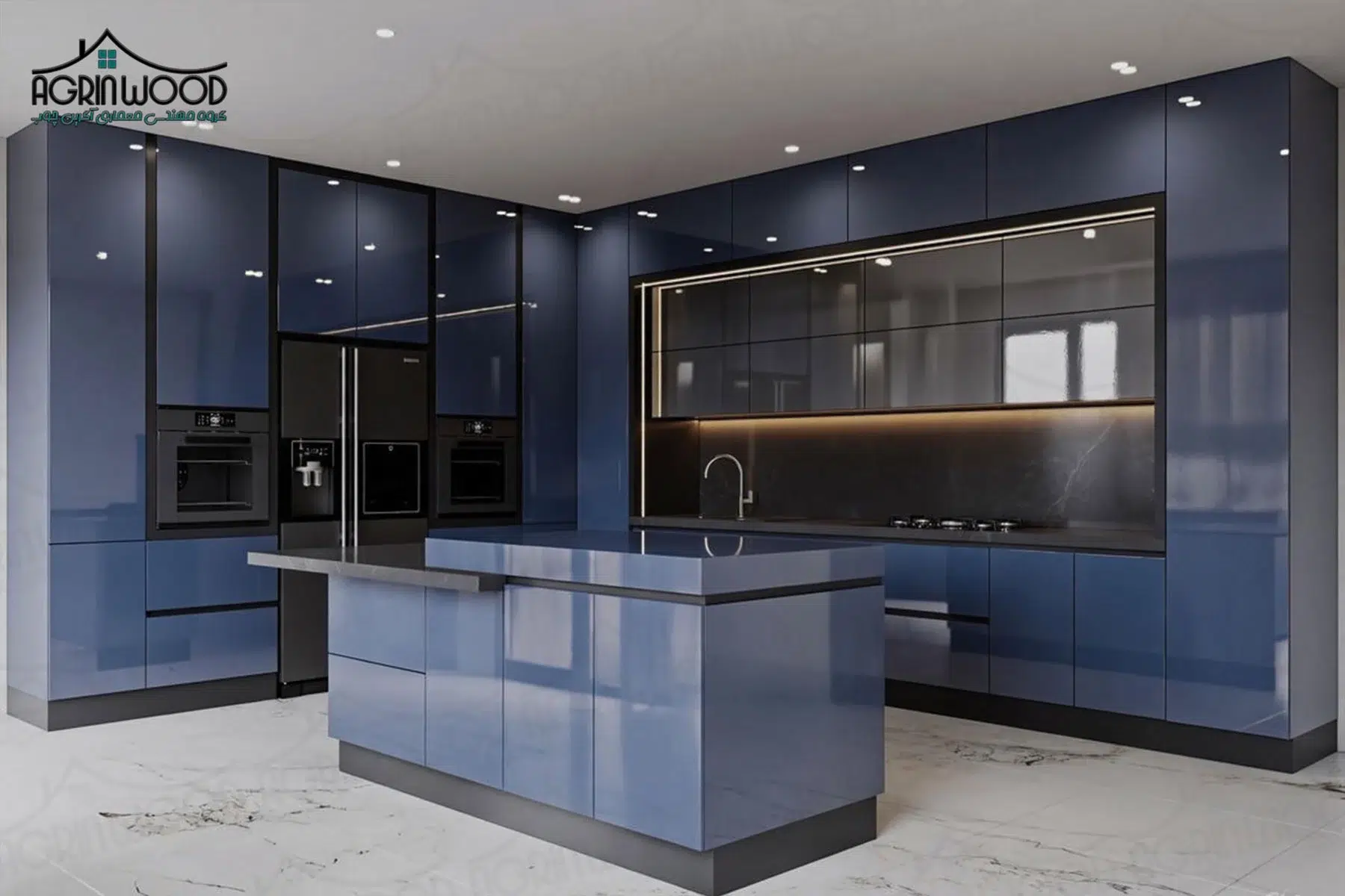 کابینت های گلاس سرمه ای