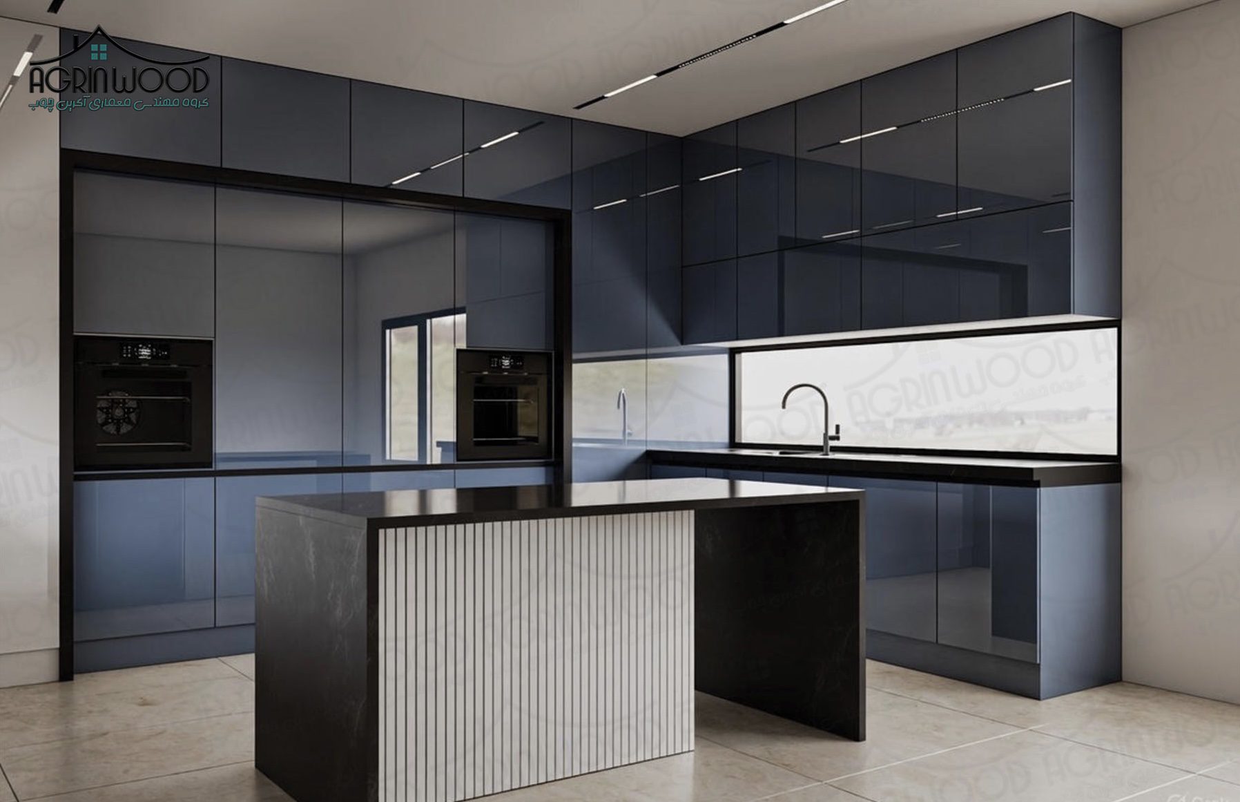 کابینت های گلاس سرمه ای