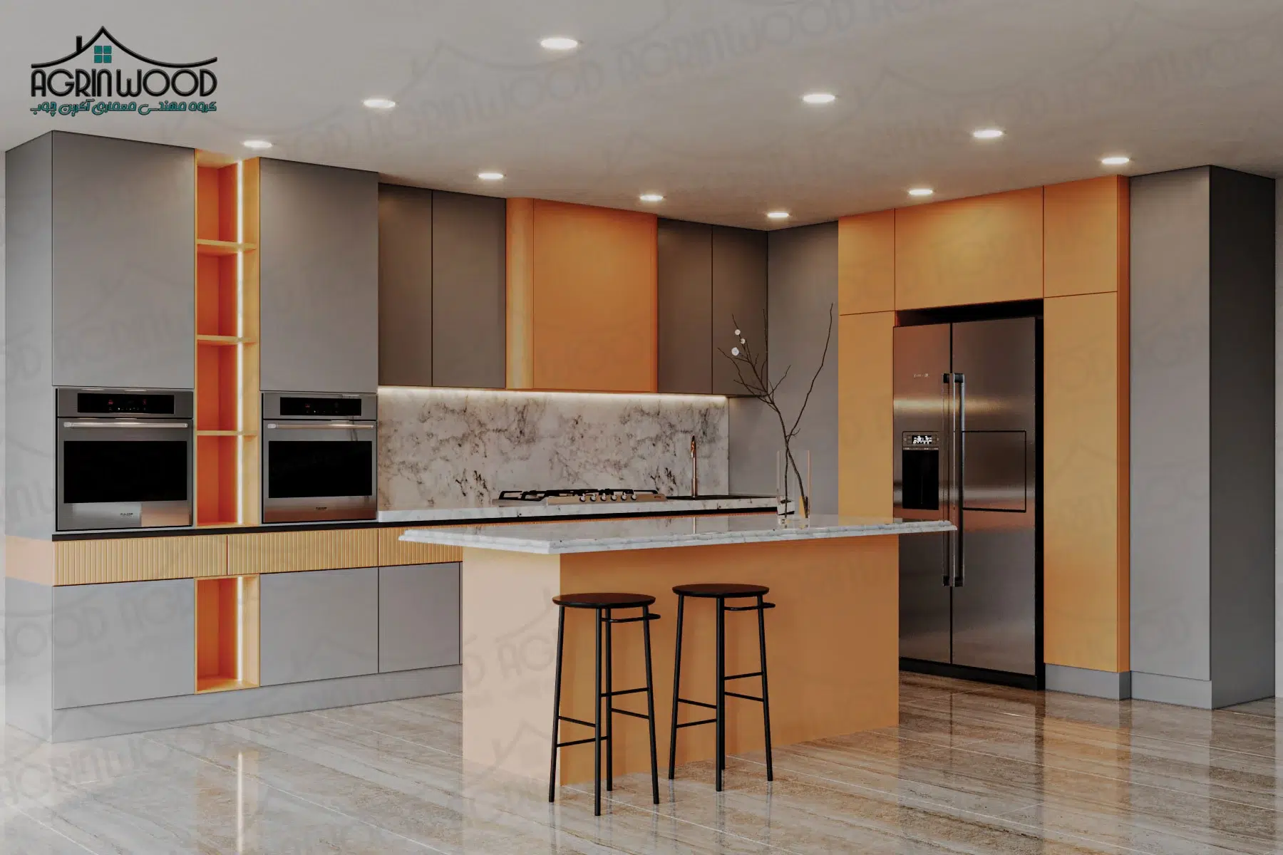 کابینت ملامینه نارنجی کابینت ملامینه نارنجی