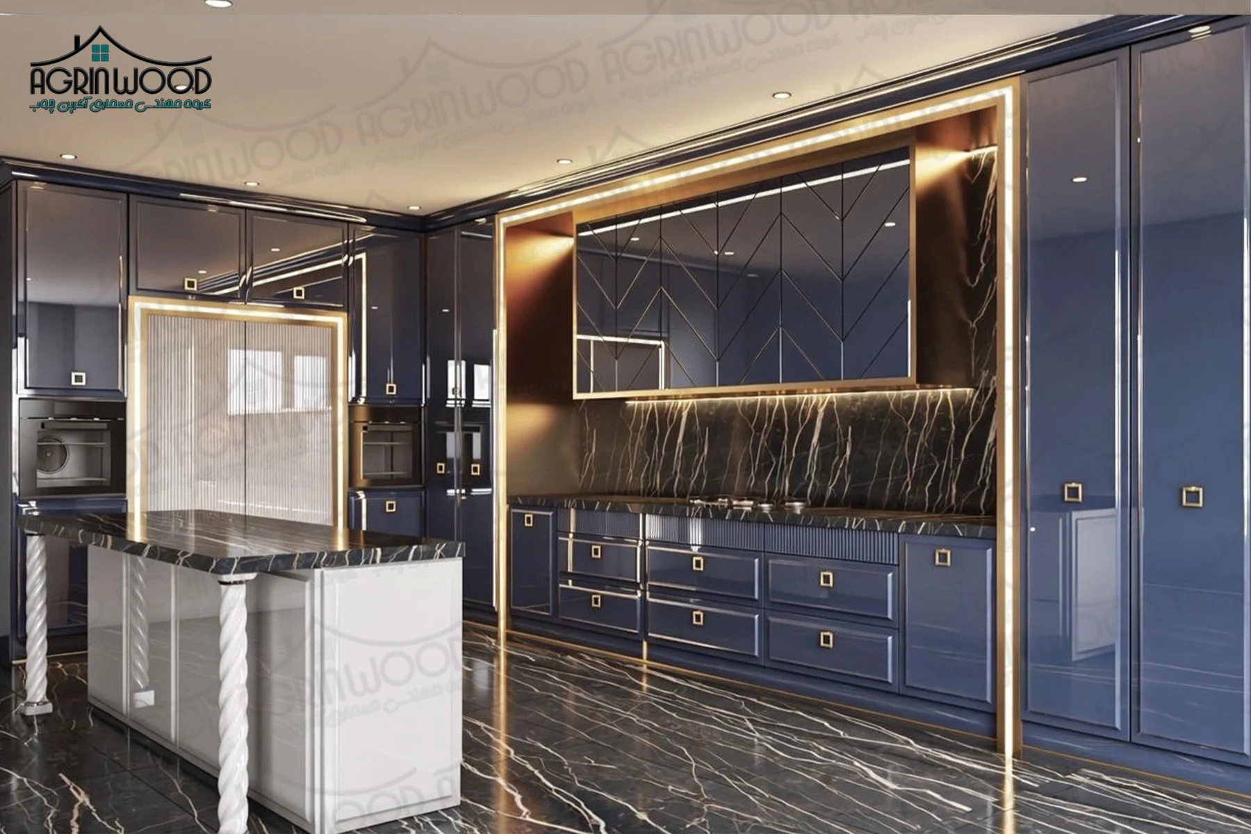 نقش نورپردازی در جلوه کابینت آشپزخانه