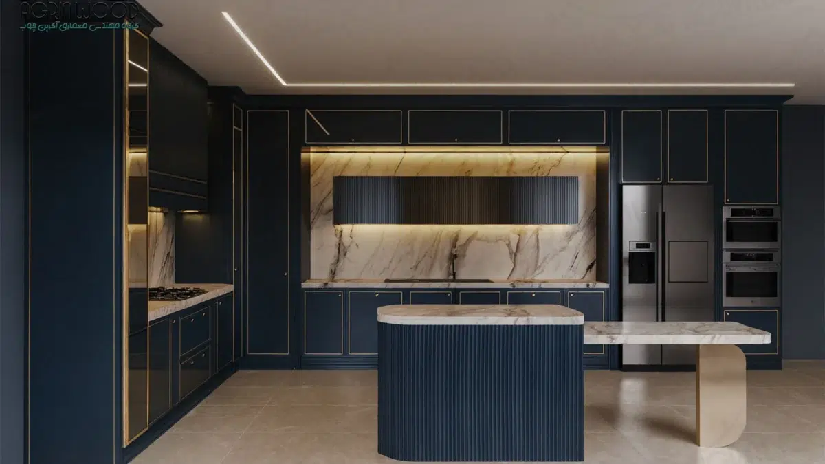 کابینت نئوکلاسیک سرمه ای