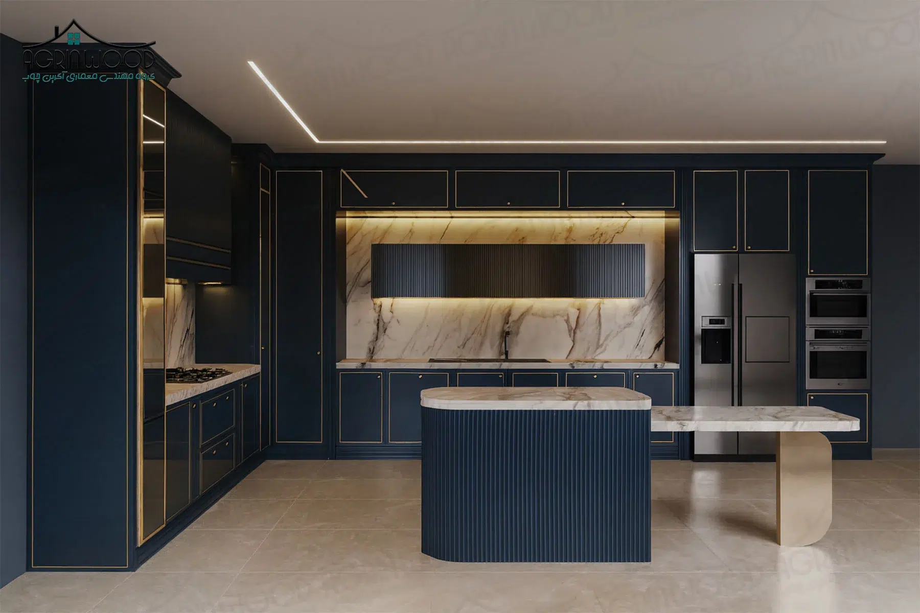 کابینت نئوکلاسیک سرمه ای