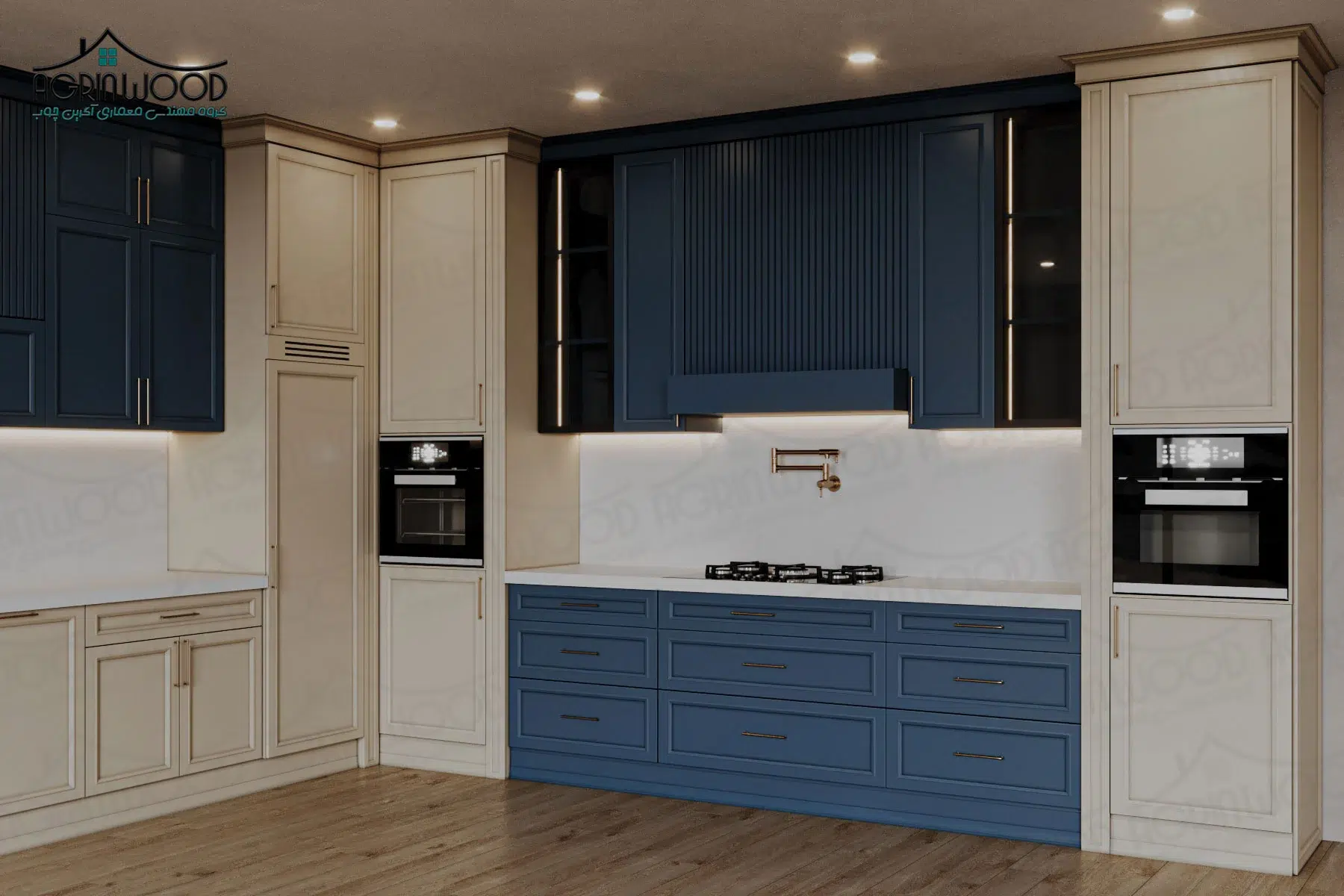 کابینت نئوکلاسیک سرمه ای کابینت نئوکلاسیک سرمه ای